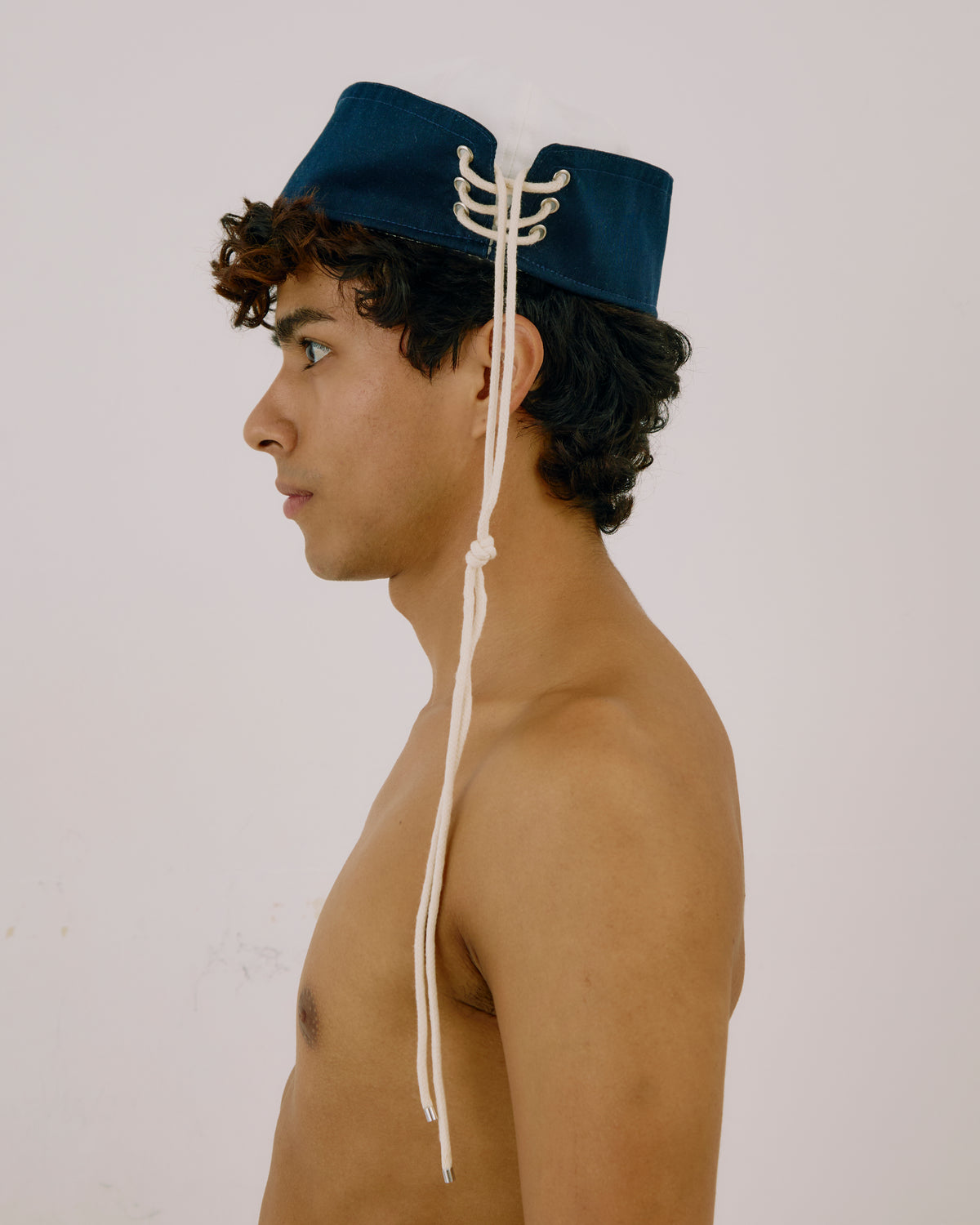 DECKHAND SAILOR HAT NAVY/IVORY